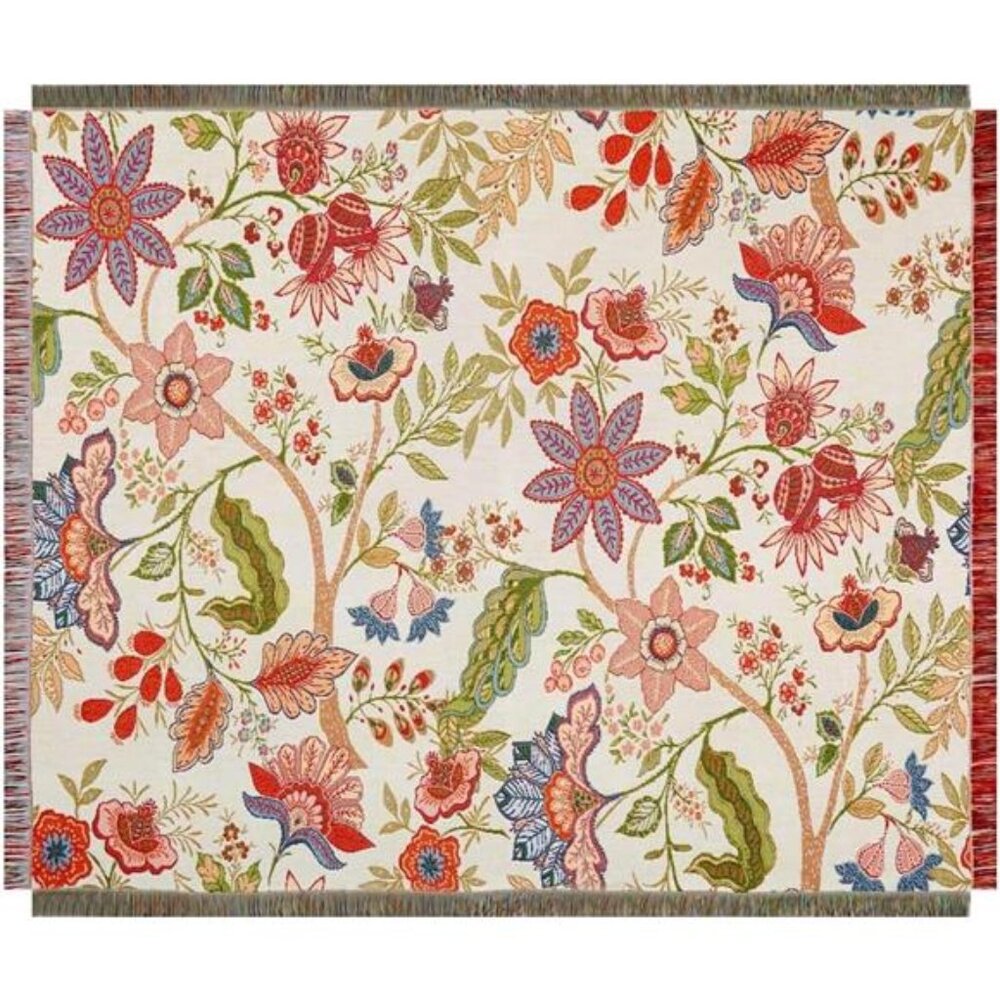 Boho Throw Blanket Reversible Cotton Tapestry Hippie Room Decor - Picture 1 of 7
